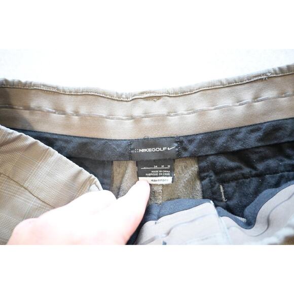 Nike Golf Shorts Dri Fit Performance Plaid Flat Athletic Stretch Mens Size 34 - Picture 5 of 6